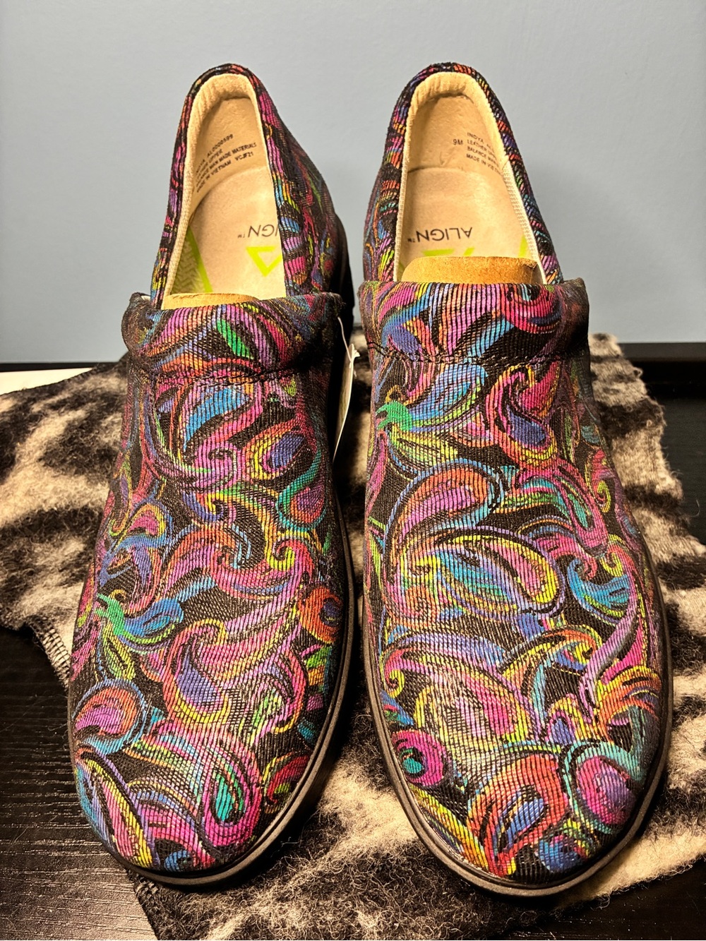 Multicolor Paisley Slip-On Mules for Women
